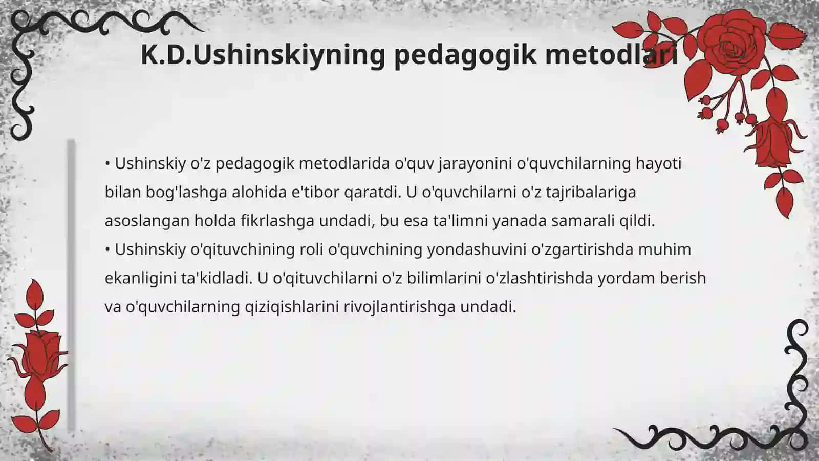 K.D.Ushinskiyning pedagogik g‘oyalari 4