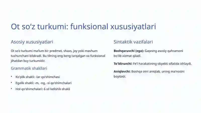 Soʻz turkumlarining funksional xususiyatlari 4