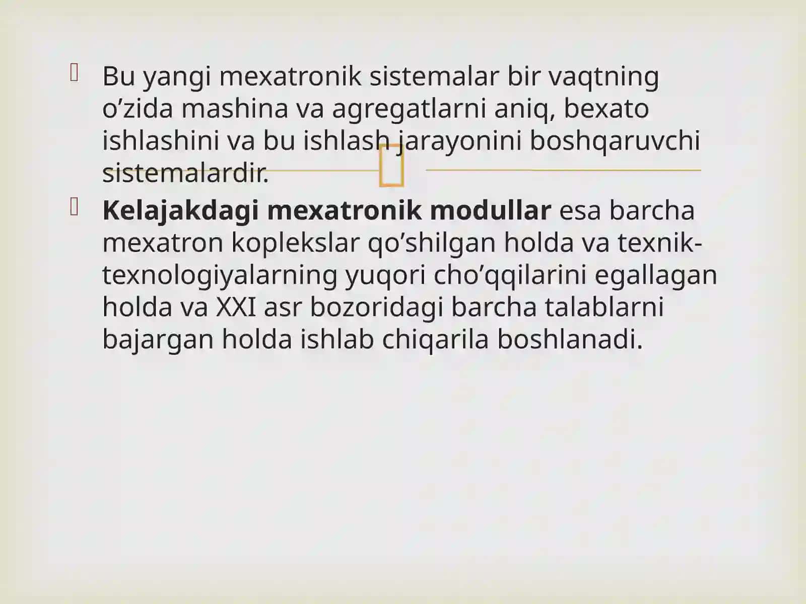 Mexatron modullarining sinflanishi 4