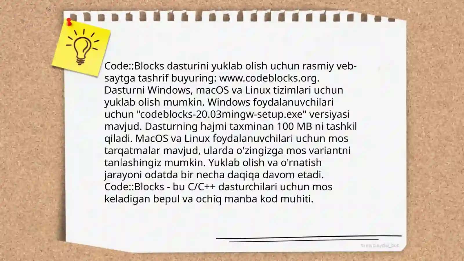 Code::Blocks muhitini kompyuterga o'rnatish 4