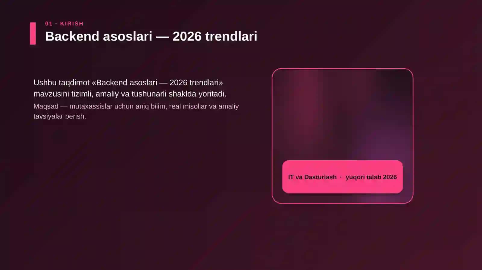 Backend asoslari — 2026 trendlari 4