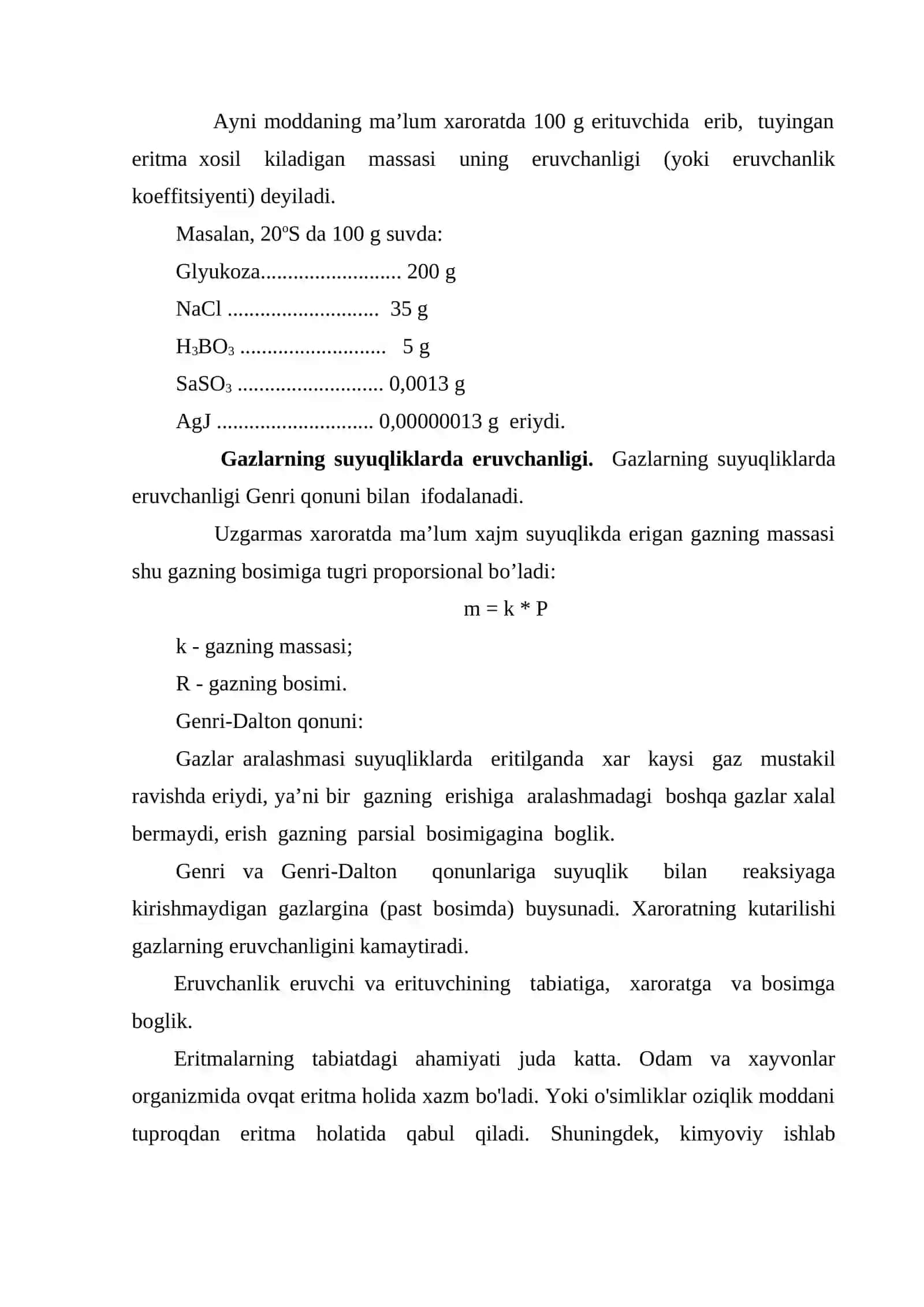 Eritmalar. Elektrolitmas eritmalarning xossalari 4