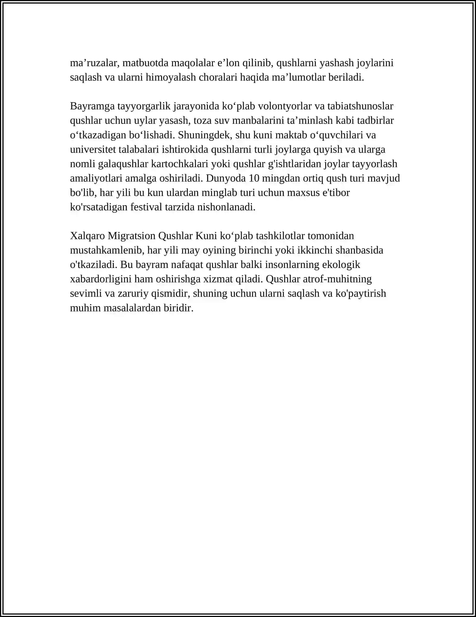 Qushlar Bayrami 4