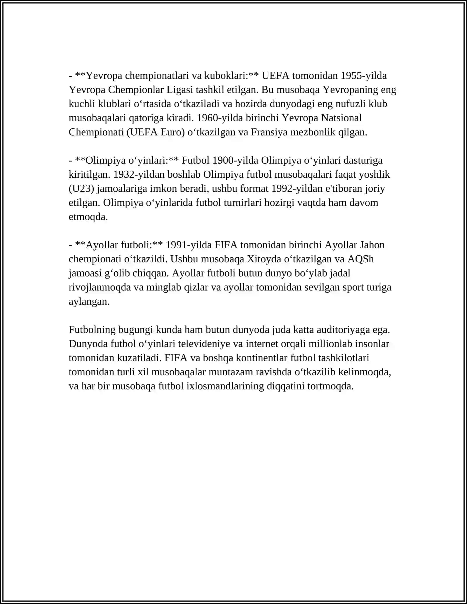 Sevimli sport turingizning tarixi 4