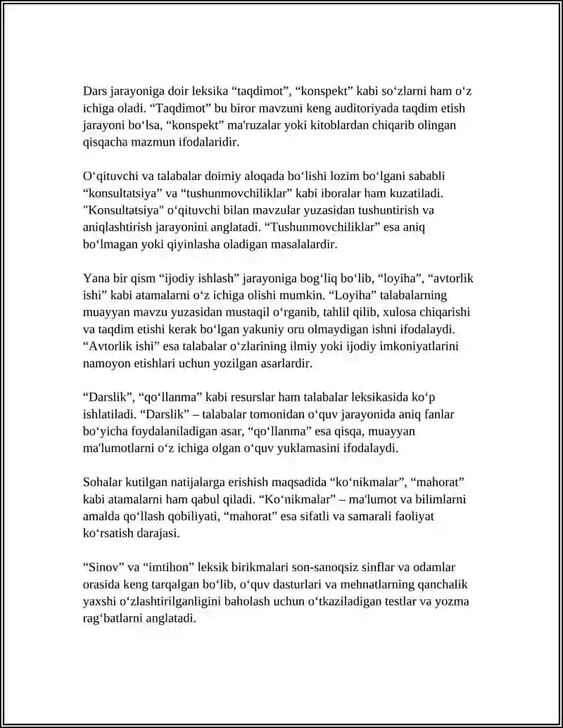 TALABALAR LEKSIKASI 4