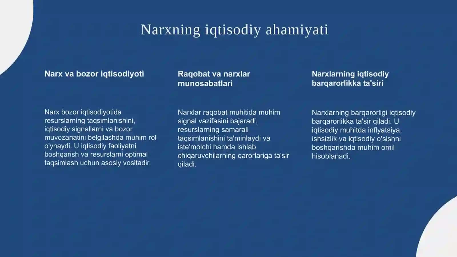 Narxning mohiyati va shakllanish xususiyati 4