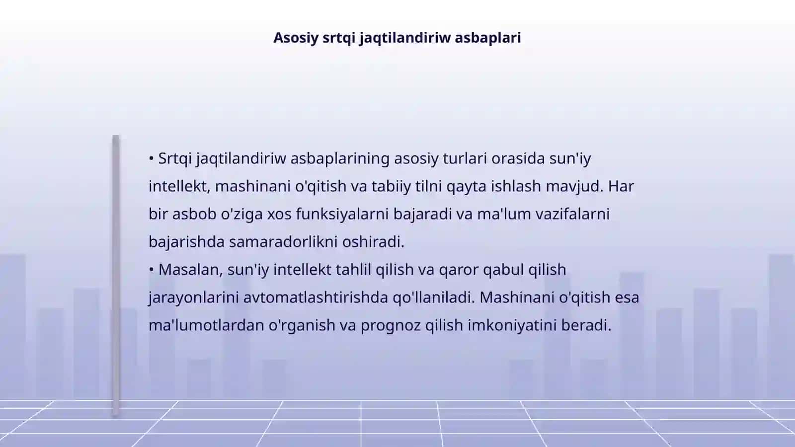 Srtqi jaqtilandiriw asbaplarinan paydalaniw 4