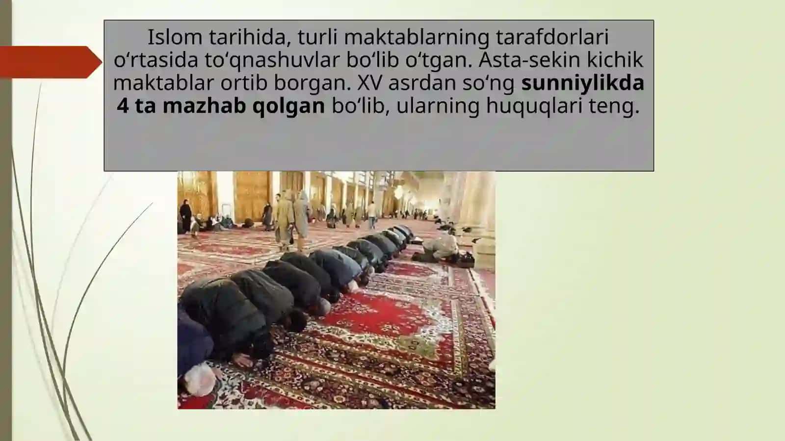 ISLOMDAGI MAZHABLAR TARIXIDAN MA’LUMOTLAR 4