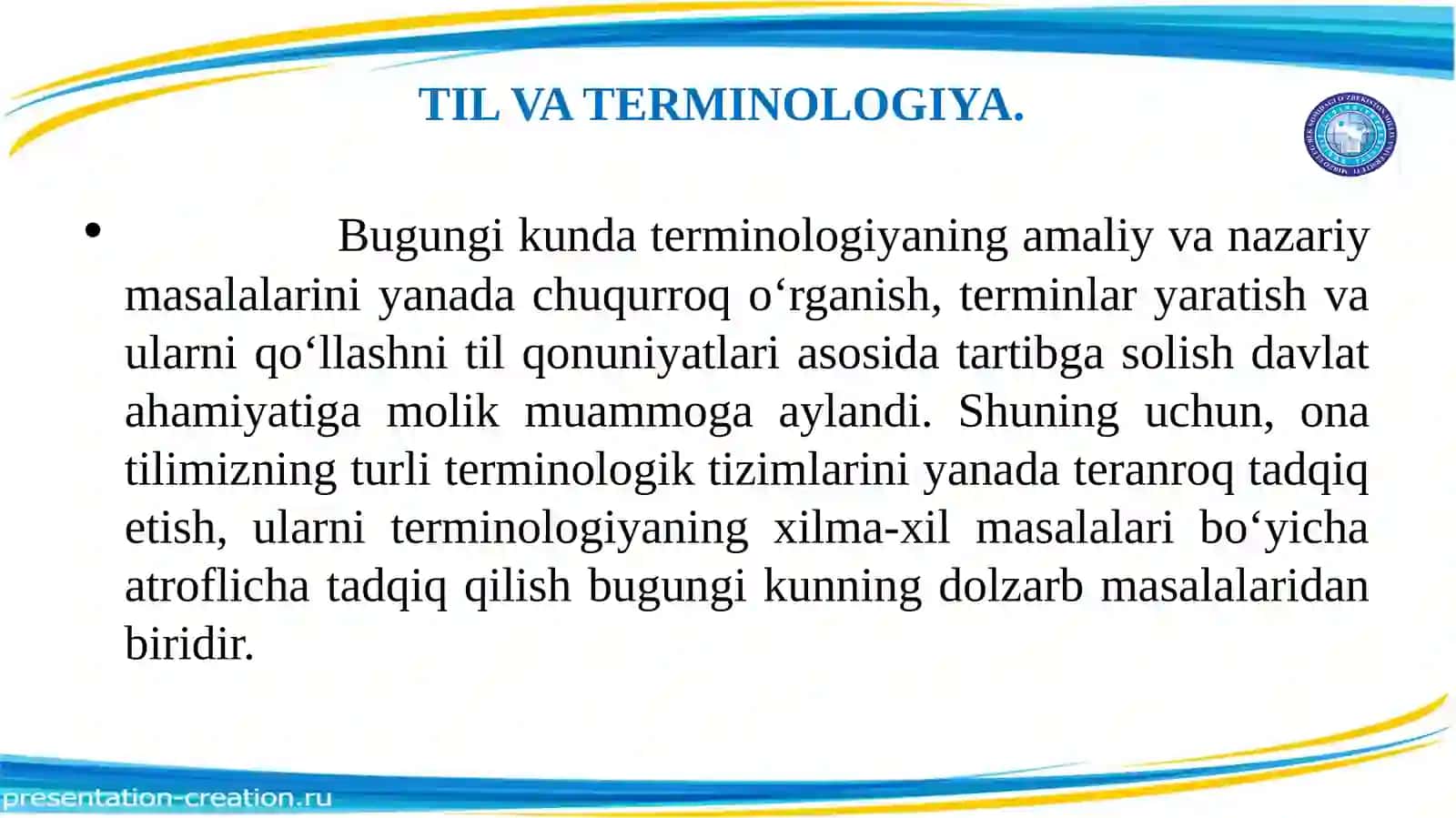 O‘ZBEK TILINING SOHADA QO‘LLANISHI 4