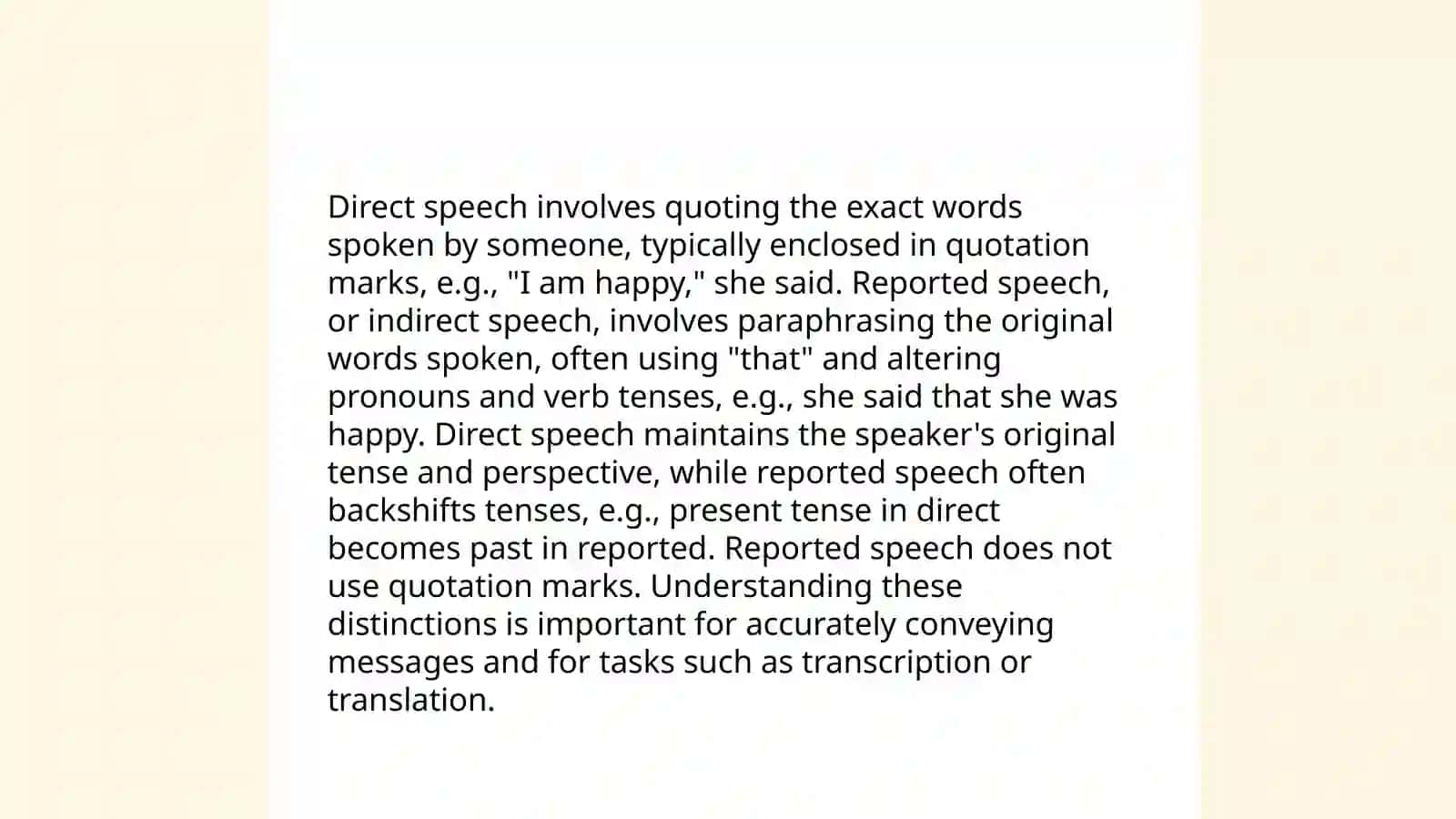 Reported speech 4