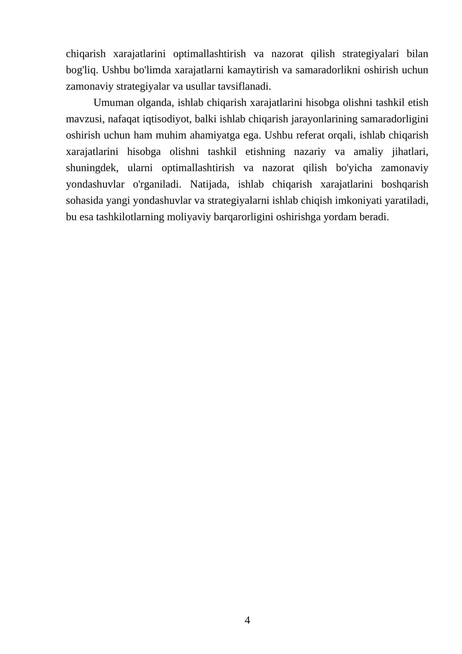 Ishlab chiqarish xarajatlarini hisobga olishni tashkil etish 4