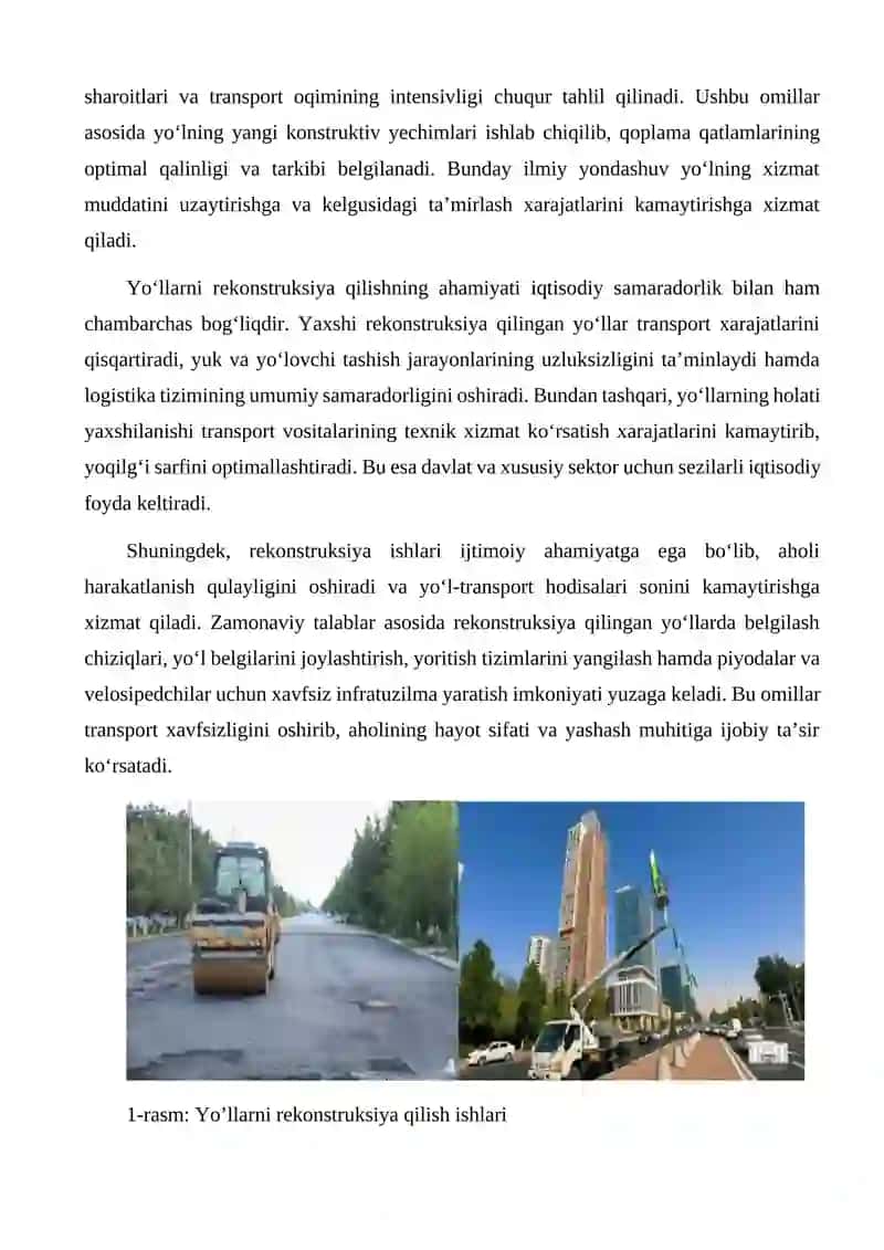 Yo’llarni Rekonstruksiya Qilishdagi Tayyorgarlik Ishlari 4