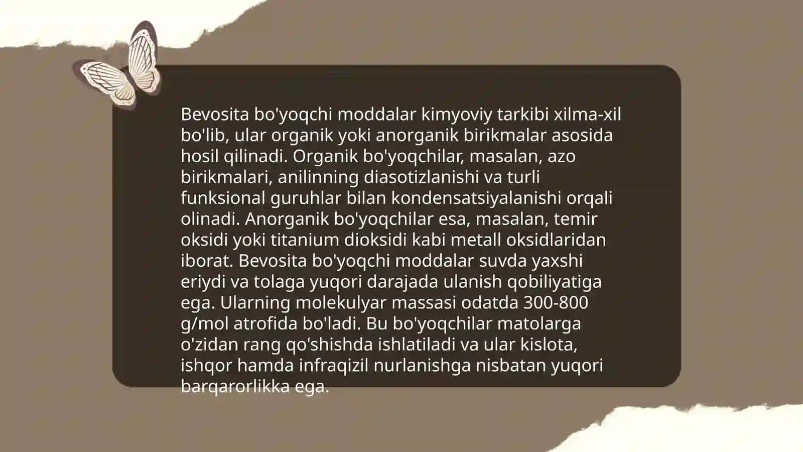 Bevosita bo'yovchi moddalar bilan bo'yash 4