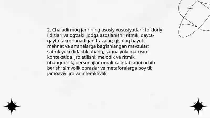 Chaladirmoq janri xususida 4