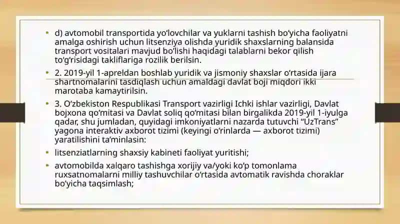 Avtomobillarda tashish va harakat havfsizligini tashkil etish asoslari 4