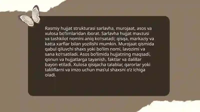 Sohaga oid rasmiy matn ustida ishlash 4