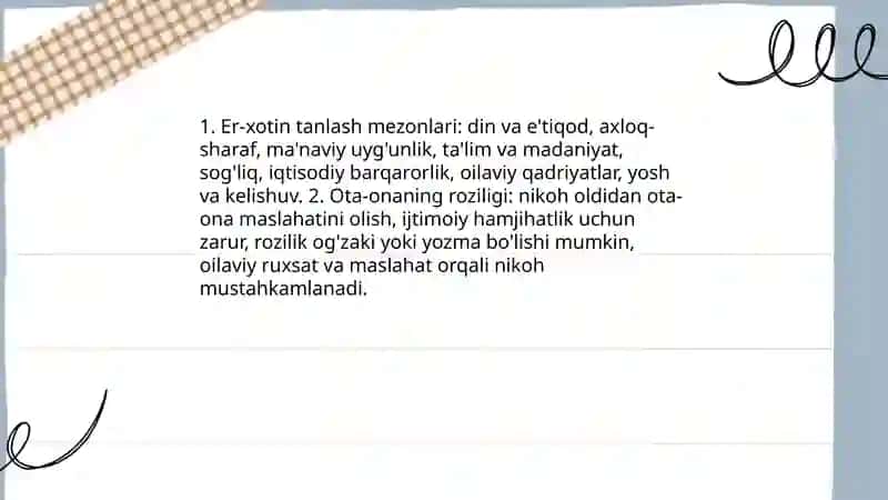 Fitratning "Oila asaridagi oila qurish tartiblari va farzand tarbiyasiga oid 4