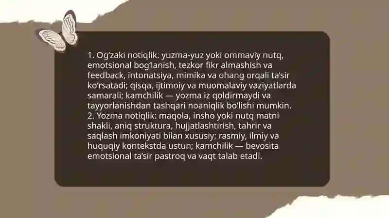 Notiqlikning ko‘rinishlari 4