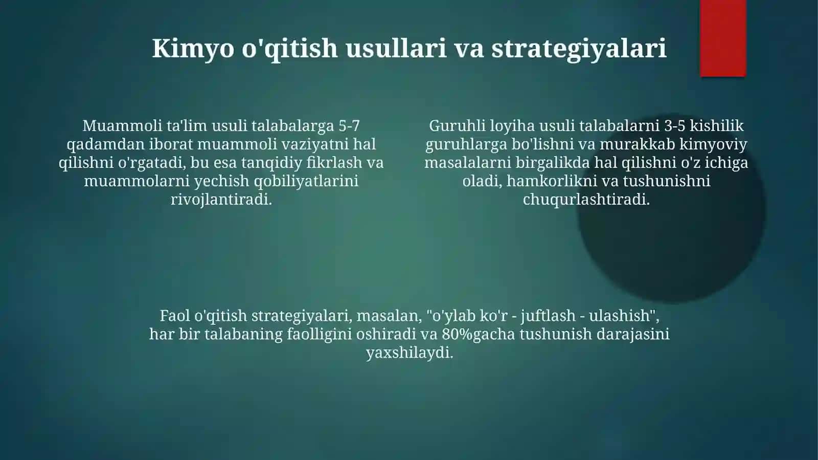 Kimyo o'qitish metodikasi 4