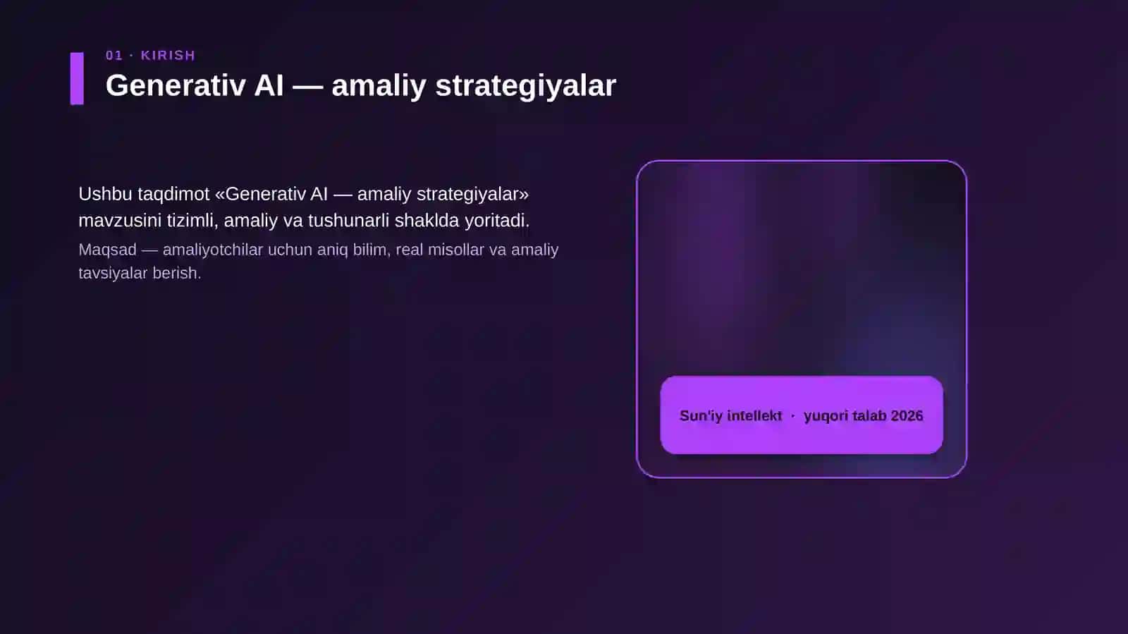 Generativ AI — amaliy strategiyalar 4