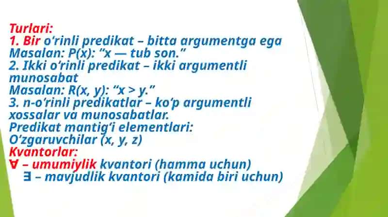 Predikatlar 4