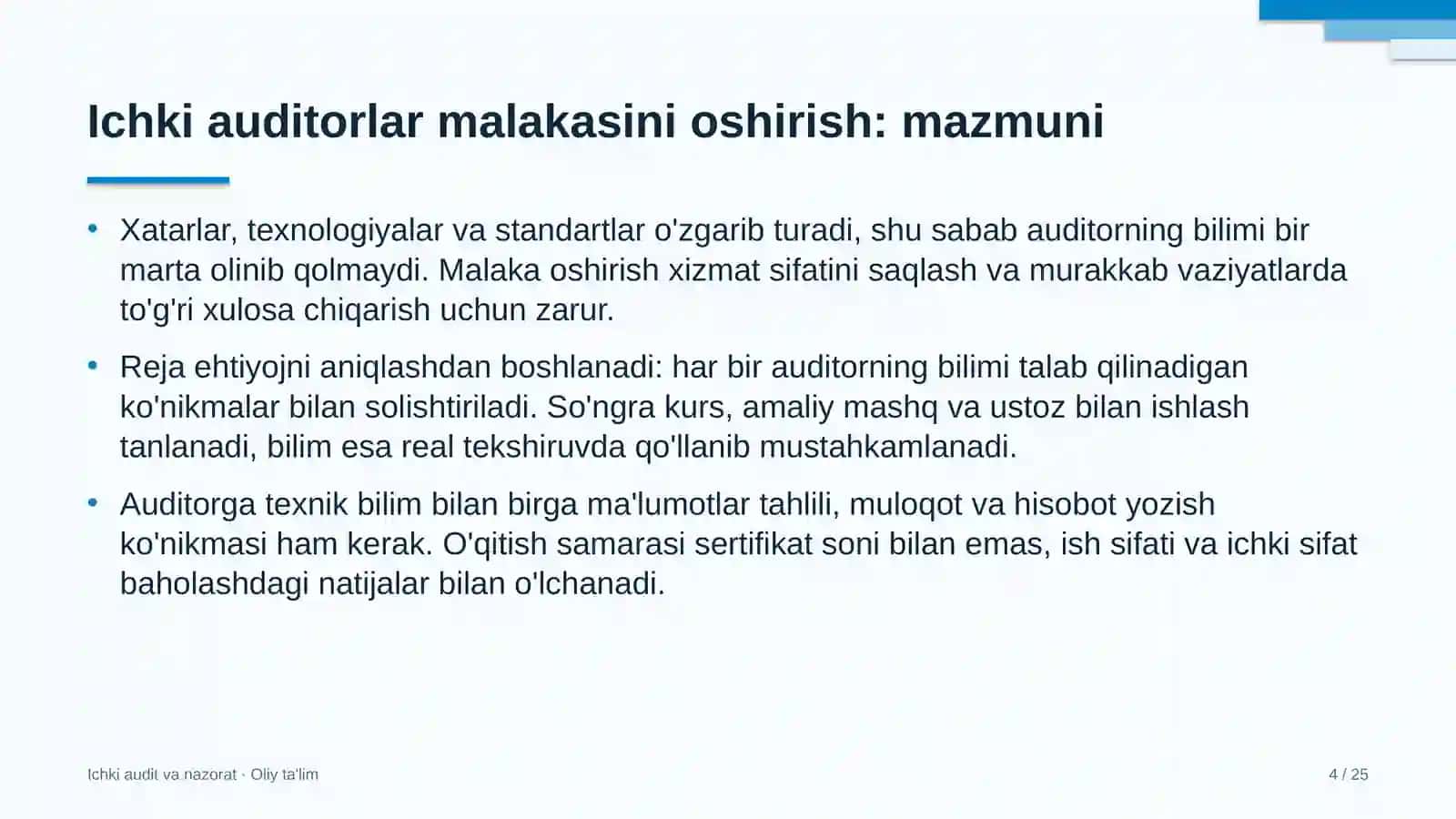 Issiqlik elektr markazlarida ichki auditorlar malakasini oshirish 4