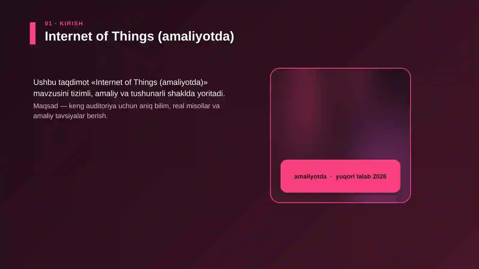 Internet of Things (amaliyotda) 4