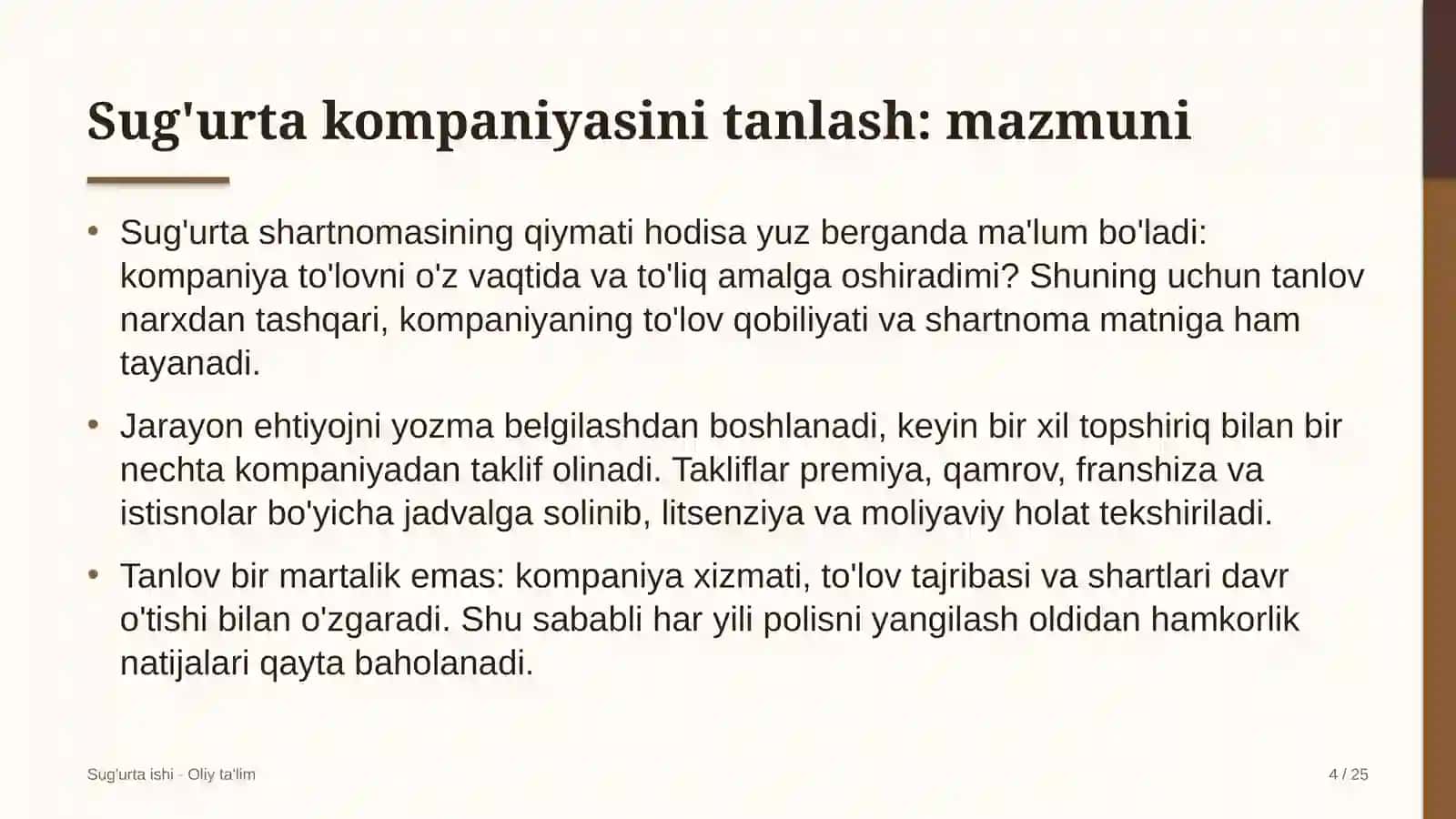 [Fond birjasida sug'urta kompaniyasini tanlash] 4