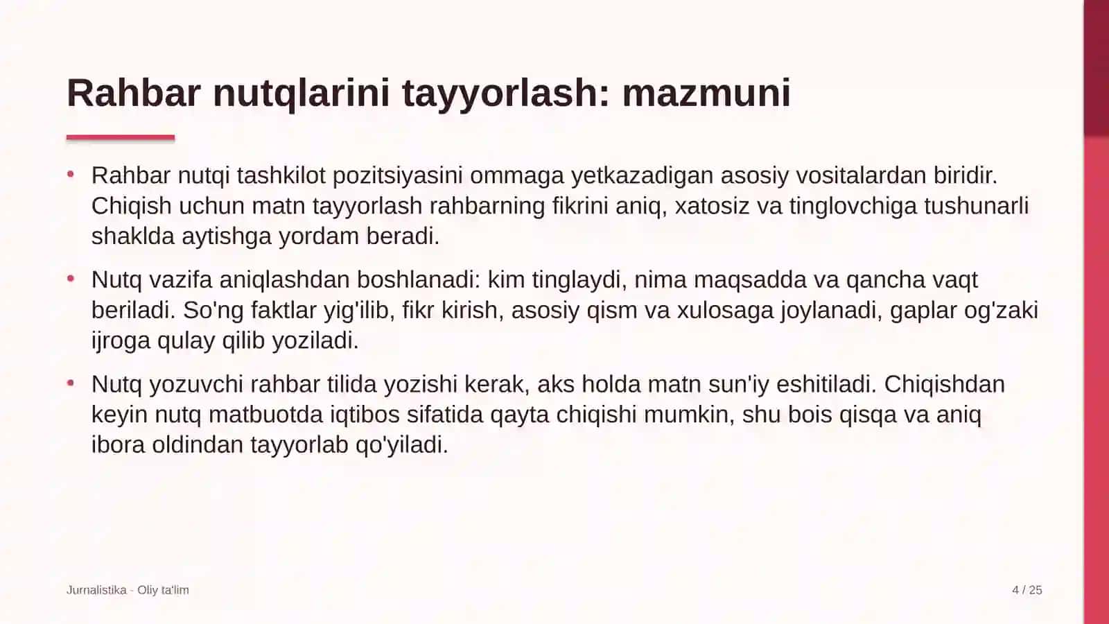 Issiqlik ta'minoti korxonalarida rahbar nutqlarini tayyorlash 4