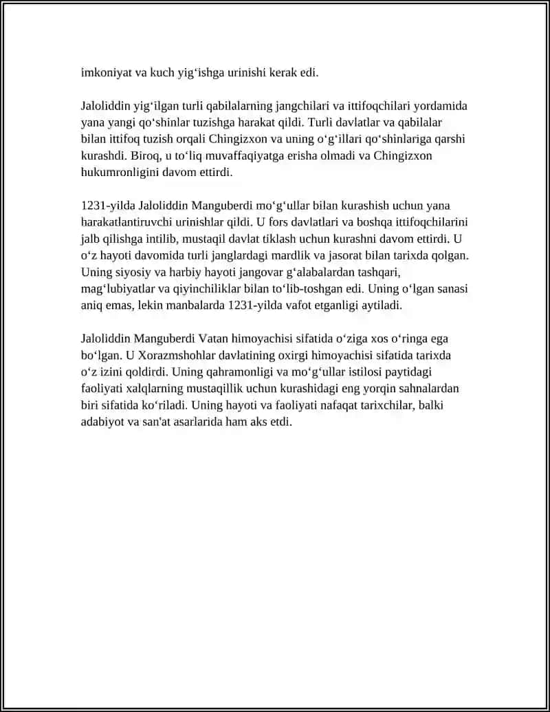 Jaloliddin Manguberdi Vatan Himoqchisi 4