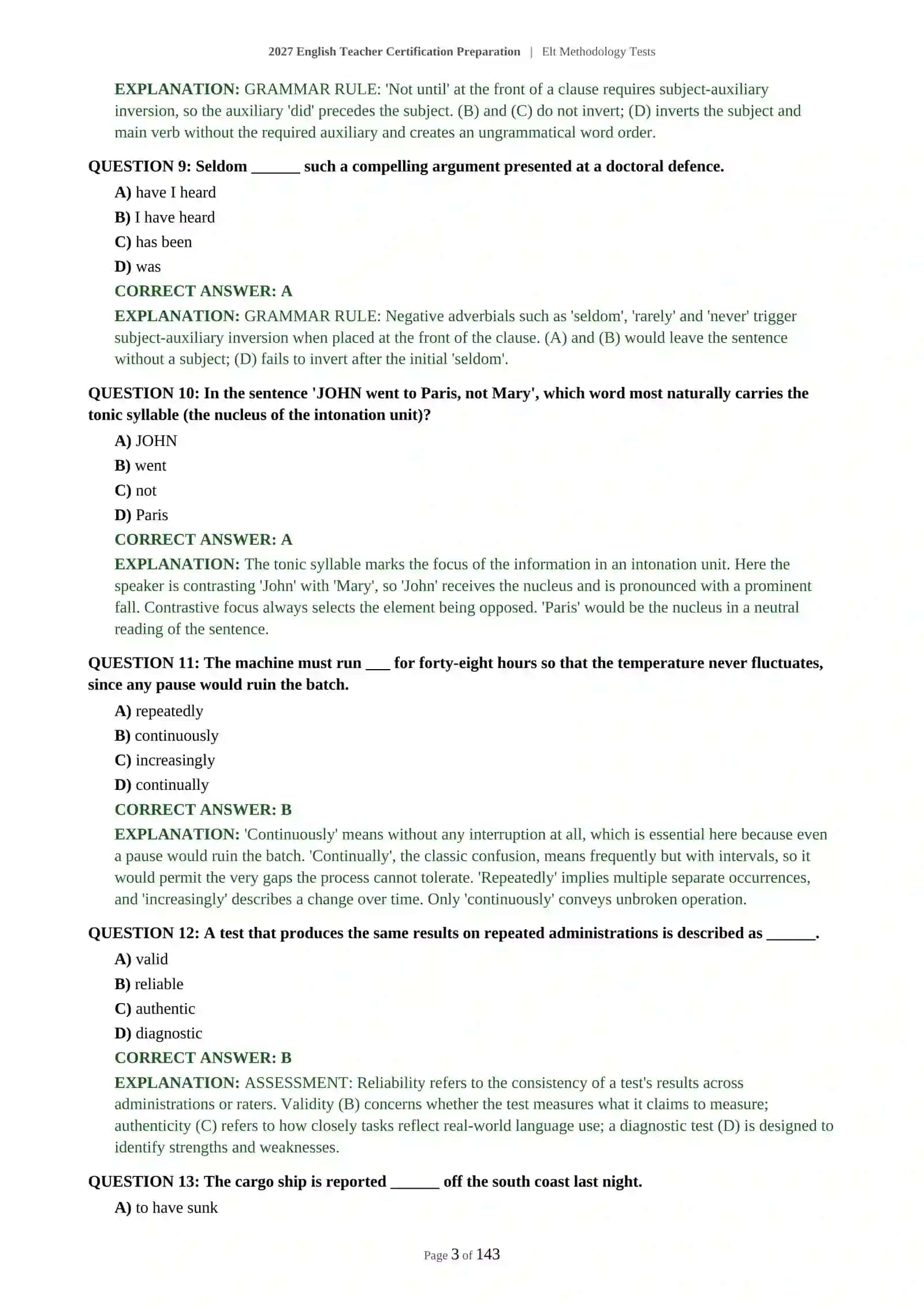 ADVANCED ENGLISH TEACHER CERTIFICATION - ELT METHODOLOGY TESTS 4