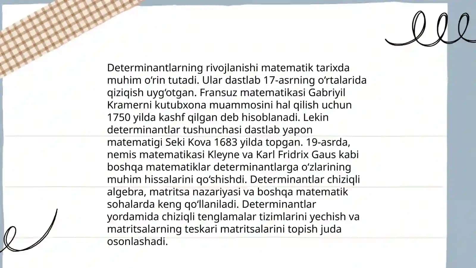 Determinant nazariyasi 4