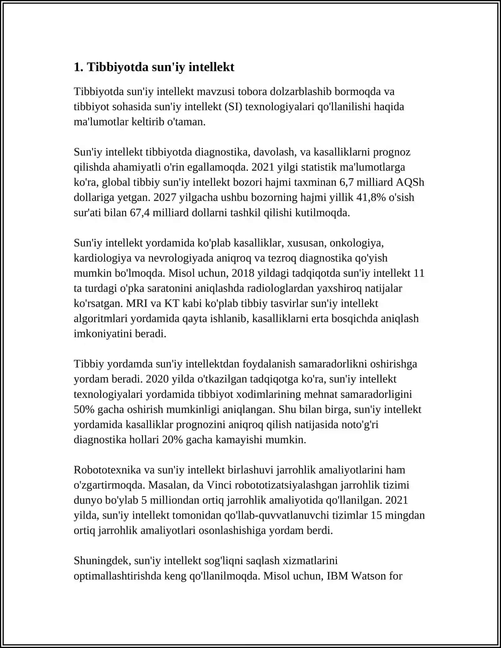 TIBBIYOTDA ISHCHI O'RINLARINI AVTOMATLASHTIRISHDA VA TIBBIY MASALALARINI YECHISHDA AXBOROT TEXNOLOGIYALARI.DASTURIY TA'MINOT 4