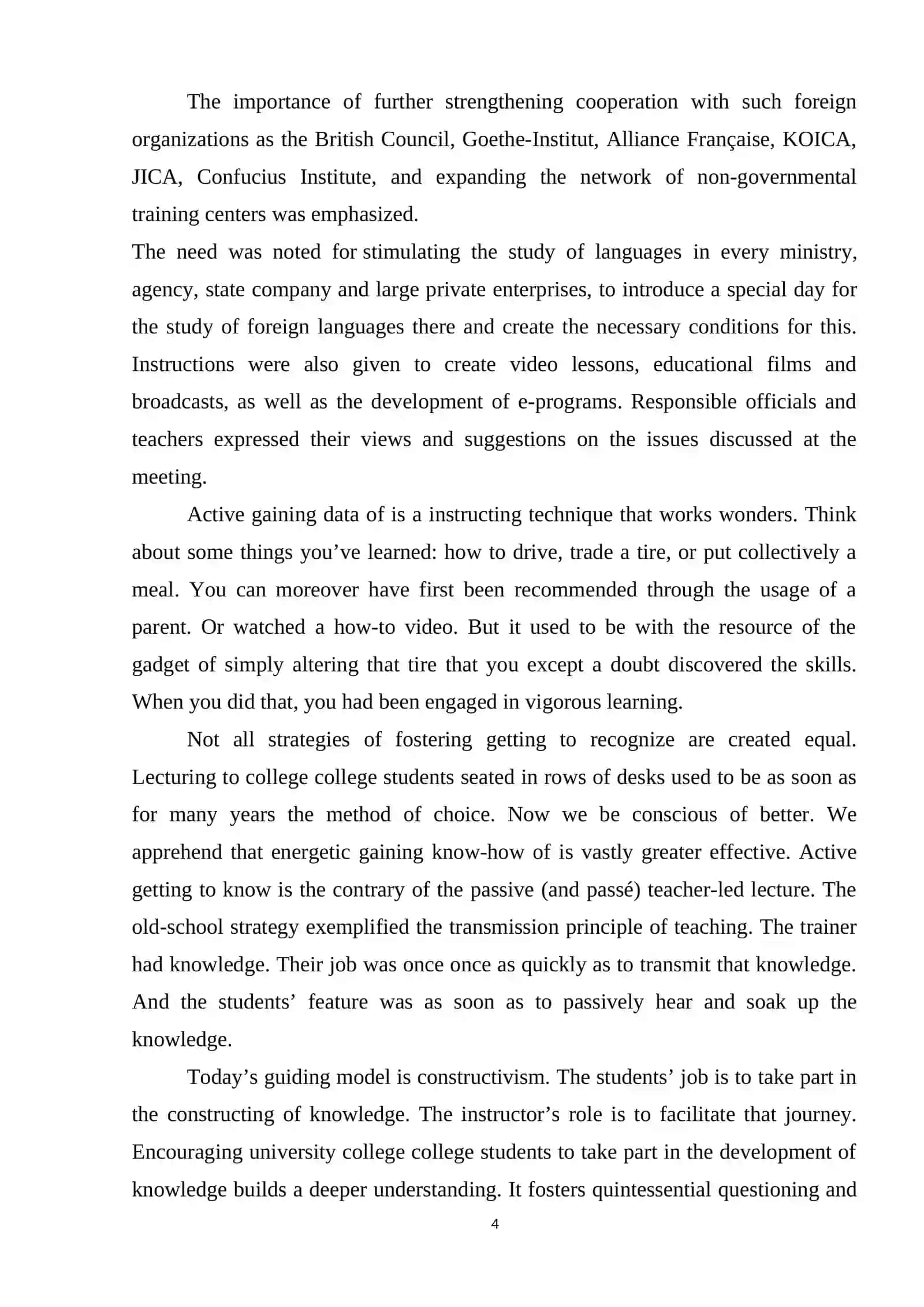 COURSE WORK: THE SELECTION OF APPROPRIATE ACTIVATION TECHNIQUES 4