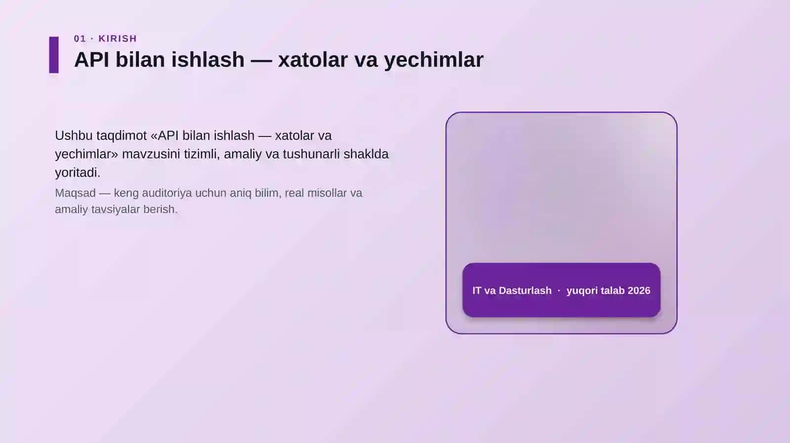 API bilan ishlash — xatolar va yechimlar 4