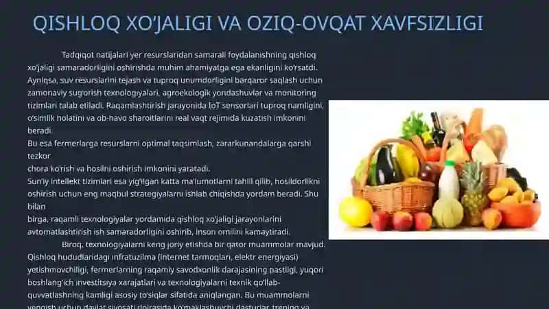 Qishloq xo‘jaligi sektorida oziq-ovqat xavfsizligi tahlili 4