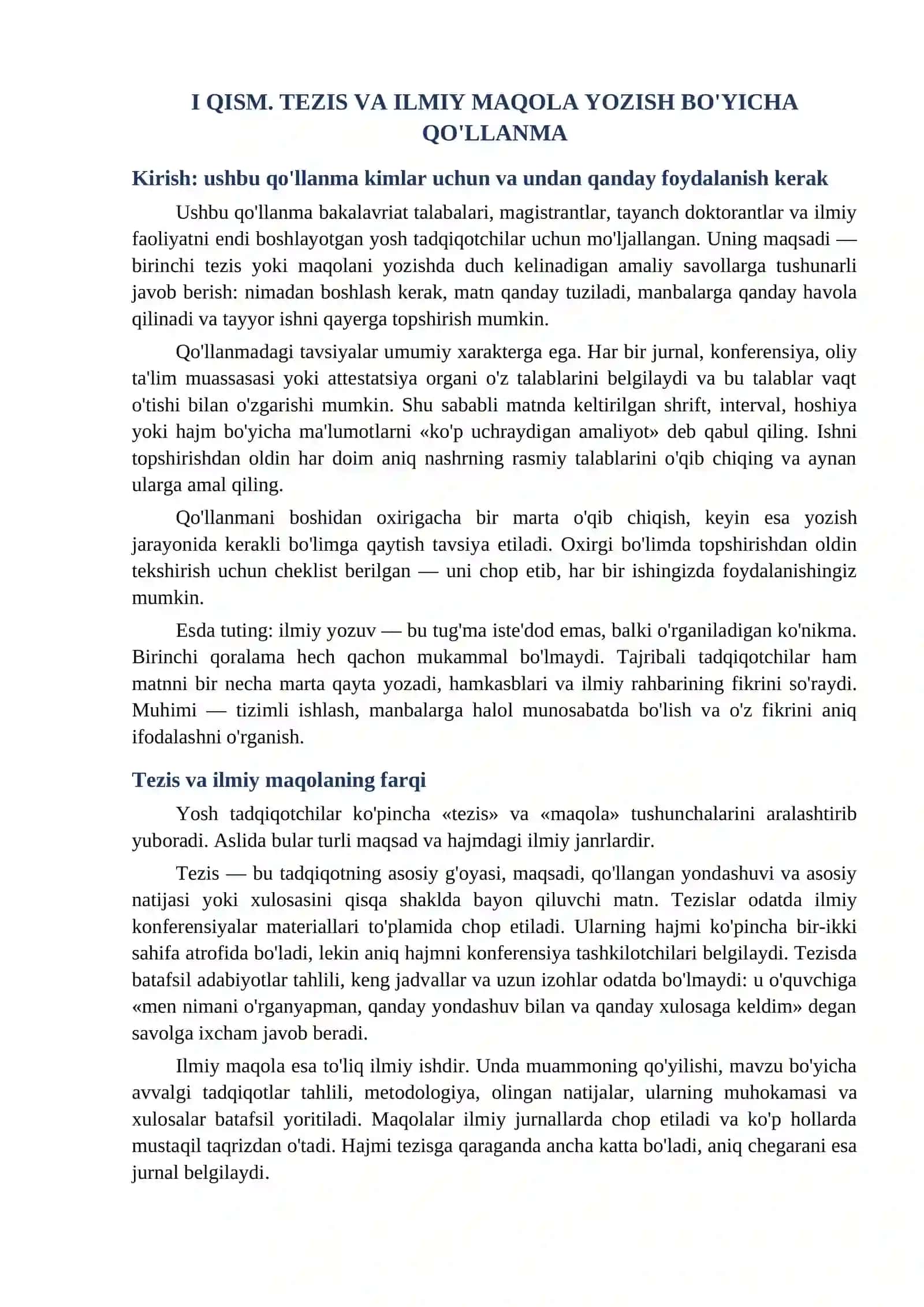 Tezis va maqola namunalari 2026 word yozish qollanmasi bilan tayyorgarlik toplami 4