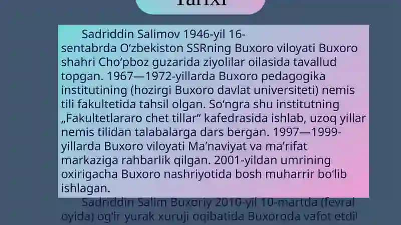 Sadriddin Salim Buxoriy 4