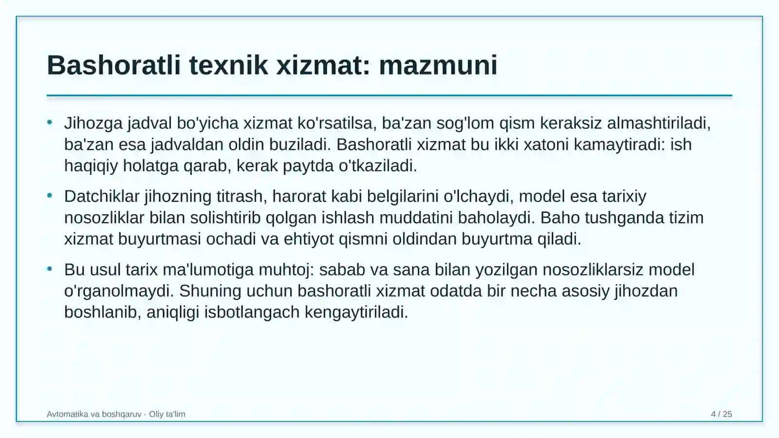 yo'l qurilishida bashoratli texnik xizmat ko'rsatish 9451 4