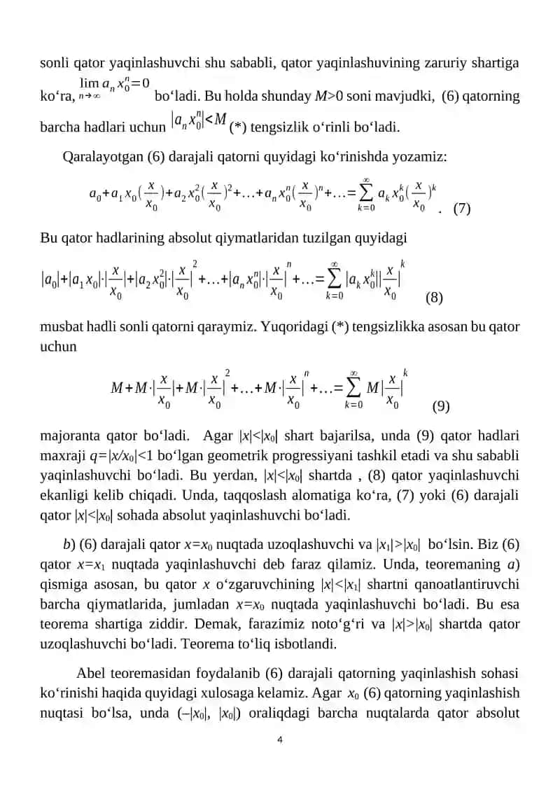 Funksional va DARAJALI QATORLAR 4