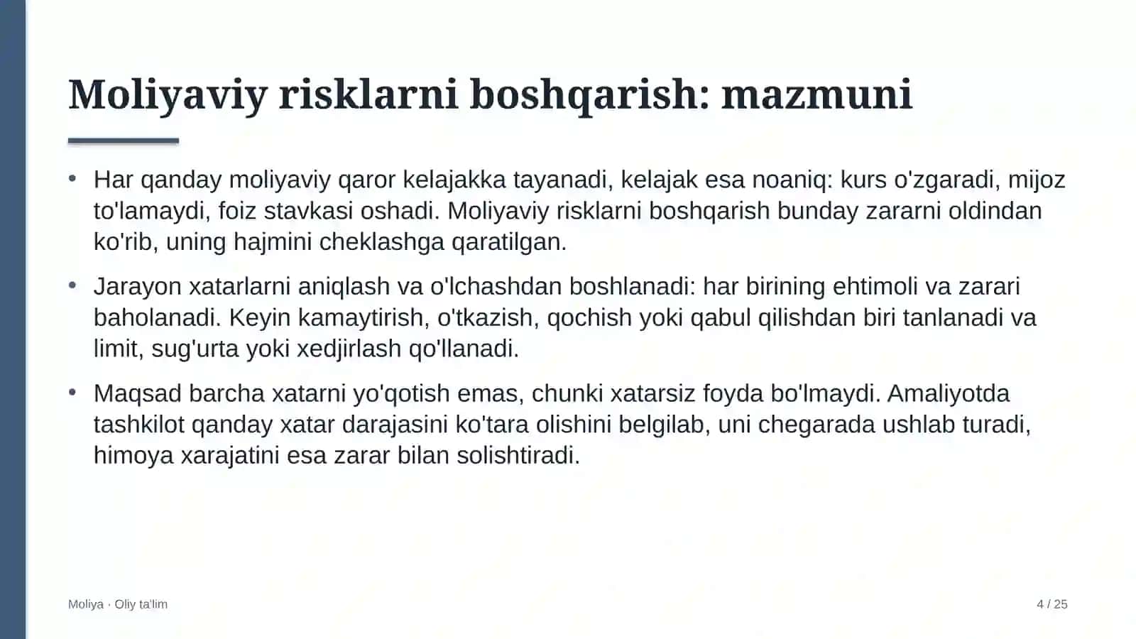 Eshik-rom ishlab chiqarish korxonalarida moliyaviy risklarni boshqarish 4