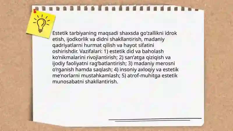 Estetik tarbiyaning ahamiyati 4
