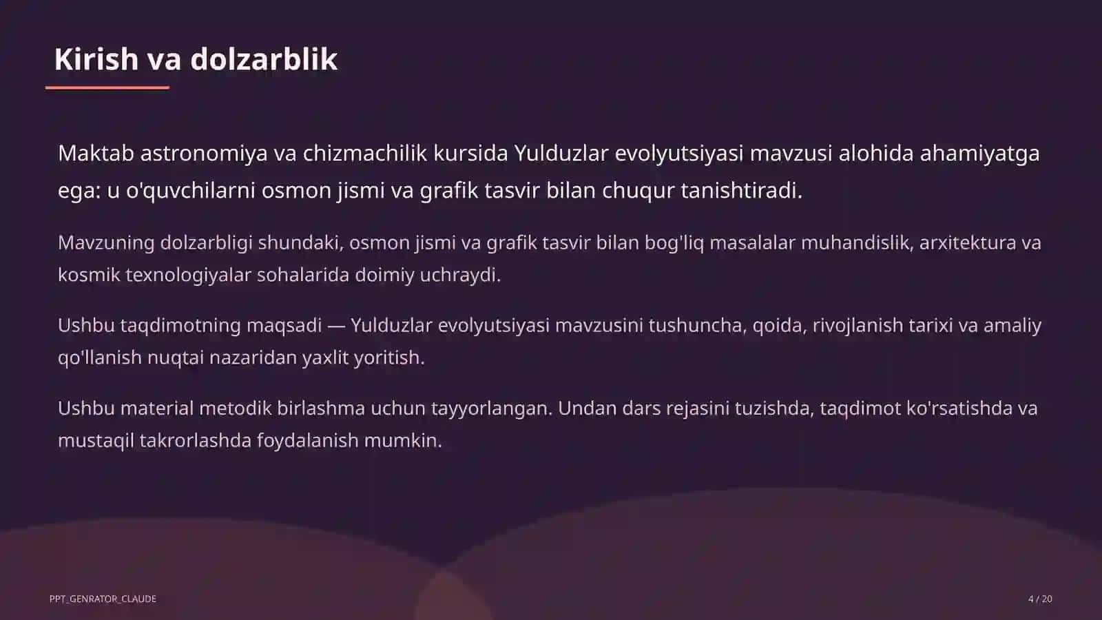 Yulduzlar evolyutsiyasi (11-sinf) 4