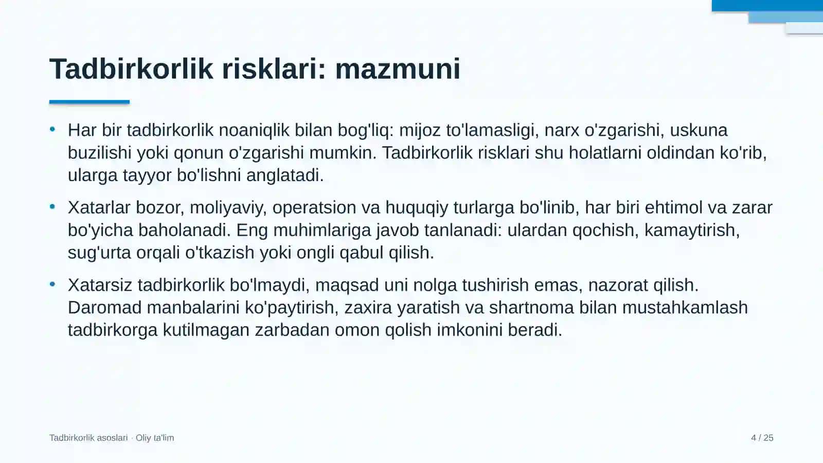onlayn ta'lim platformalarida tadbirkorlik risklari 8595 4