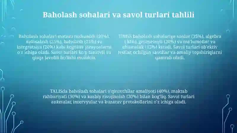 PIRLS, TIMSS, TALIS Baholash Dasturlari 4