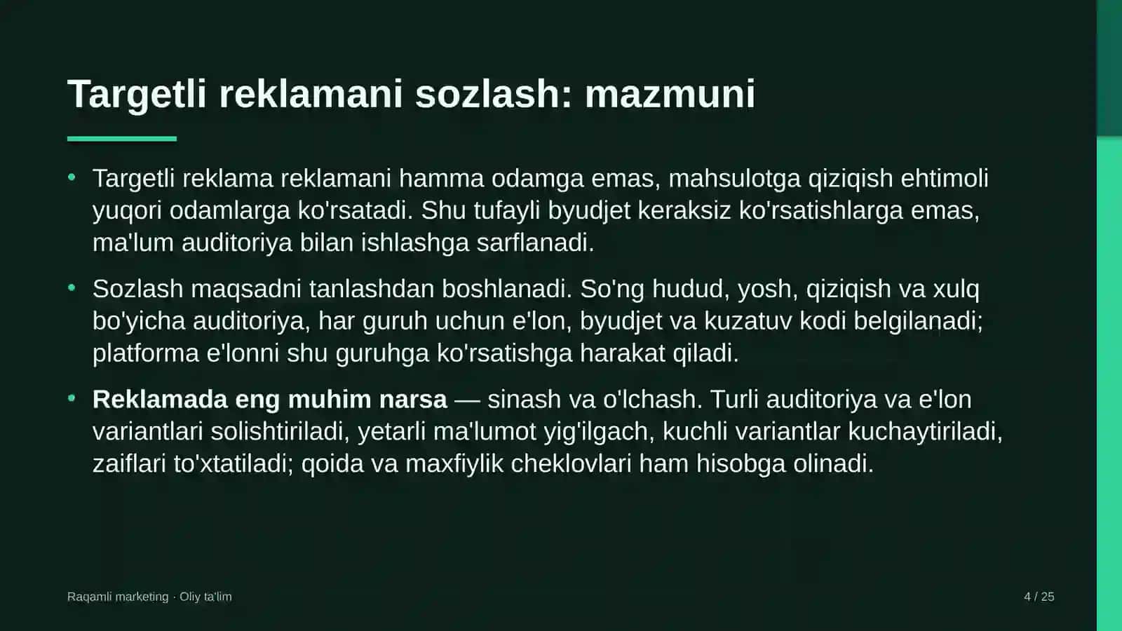 Ekspeditorlik kompaniyalarida targetli reklamani sozlash 4