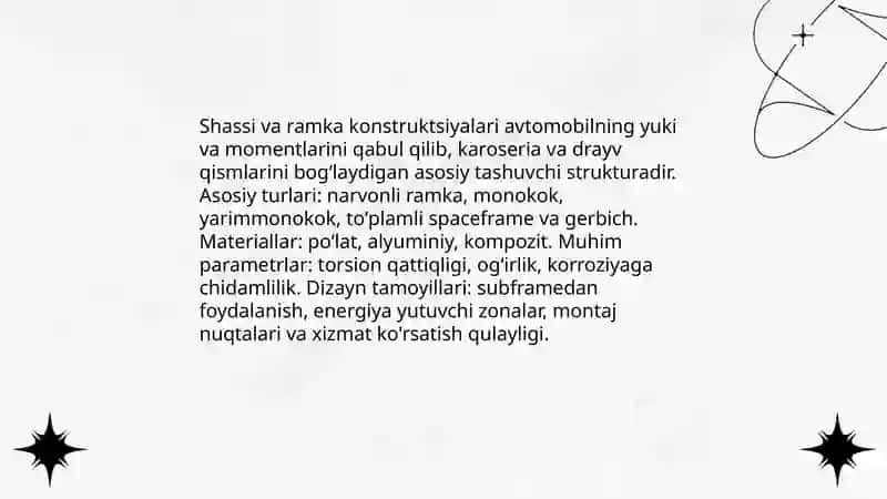 Avtomobil konstruksiyasi 4