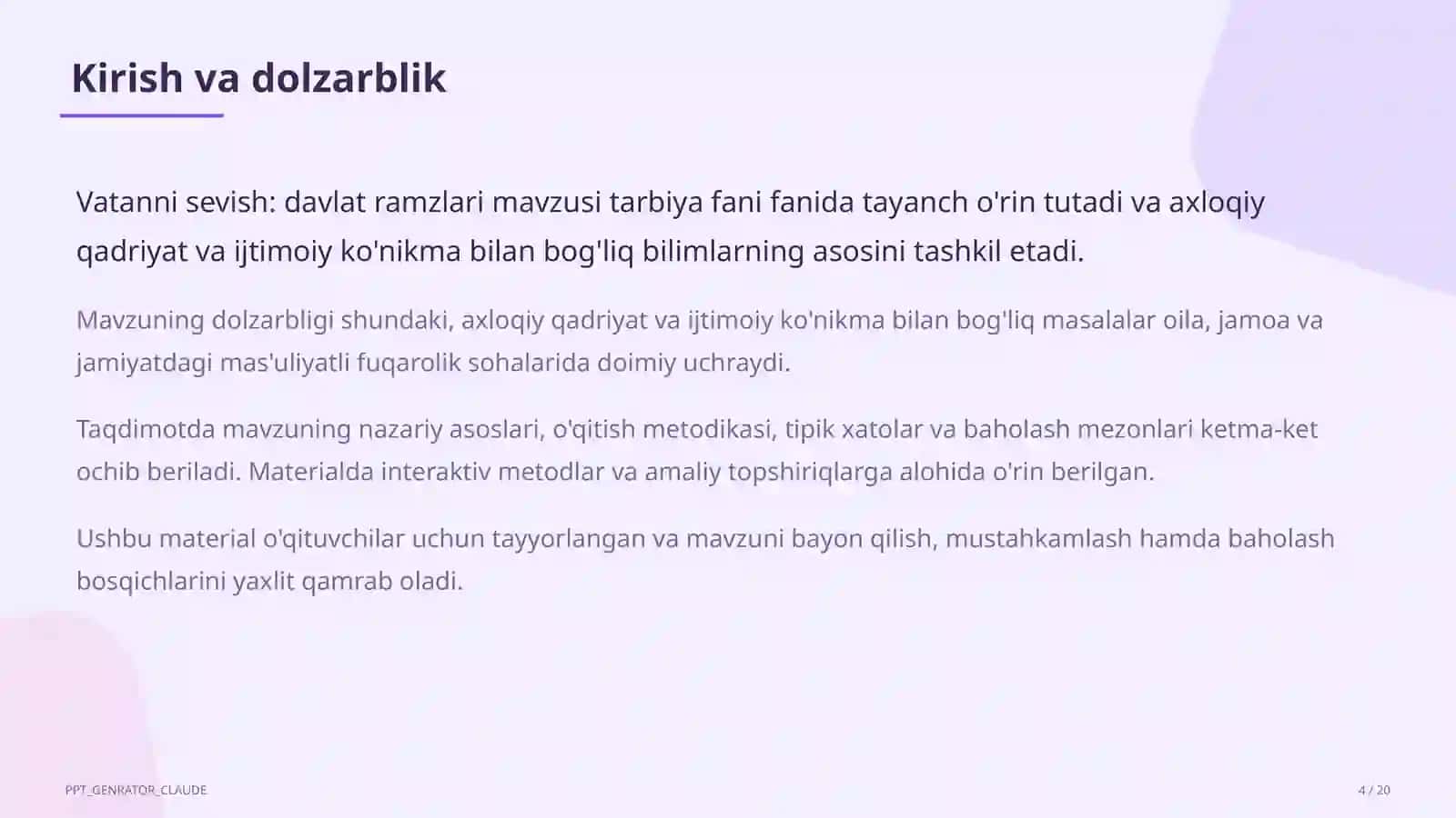 Vatanni sevish: davlat ramzlari (3-sinf) 4