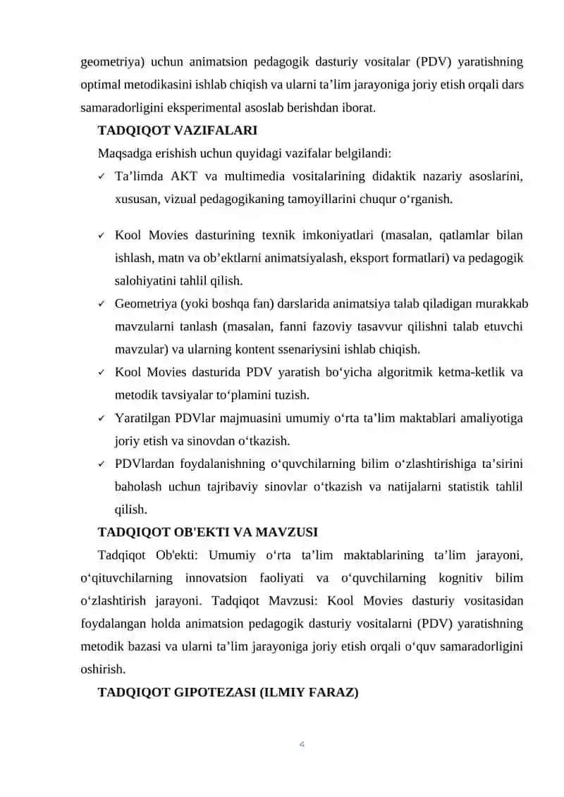 Pedagogik dasturiy vositalar yaratishda Kool Movies imkoniyatlaridan foydalanish 4