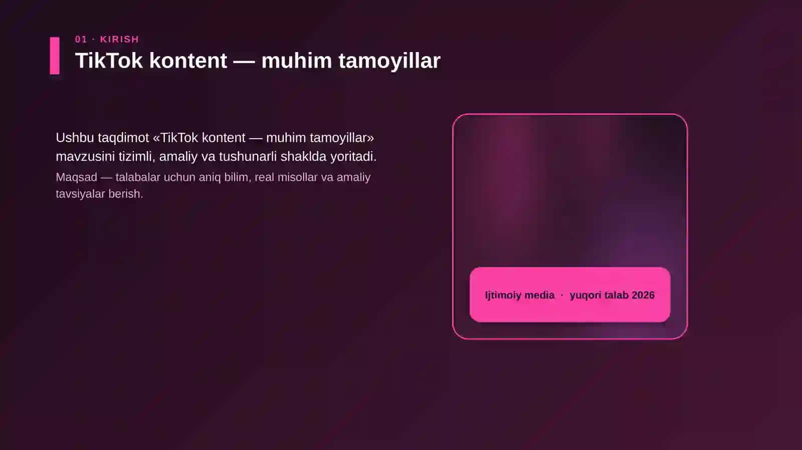 TikTok kontent — muhim tamoyillar 4
